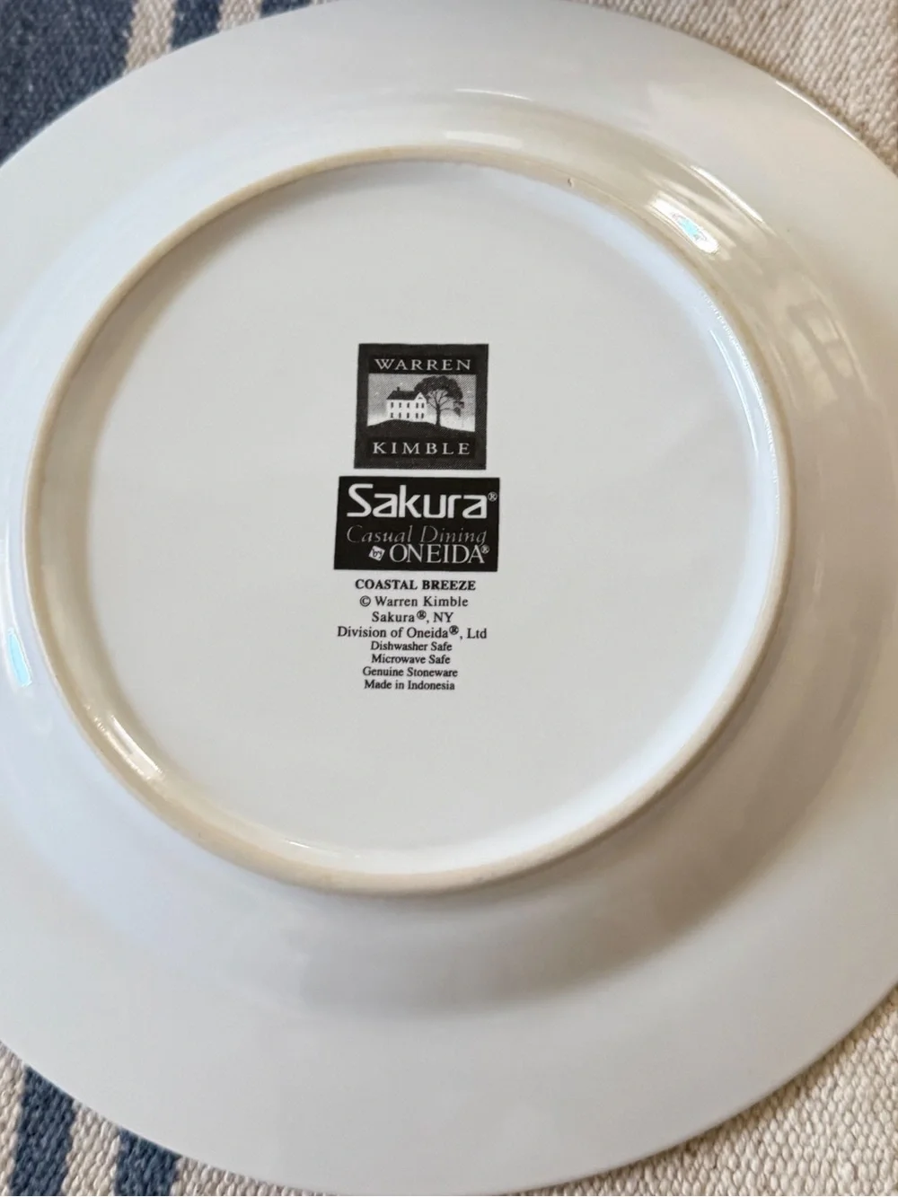 6 Warren Kimble Sakura Coastal Breeze Lighthouse Sailboats Salad Dessert Plates